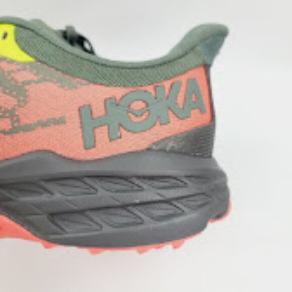 Hoka One One Men\'s Olive Red Neon Speedgoat 5 Athletic Running Shoes Size 12D main image 12